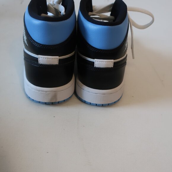 NWOT Womens Air Jordan Mid Top Black, Blue, White Leather Sneakers 7.5 - Picture 5 of 8